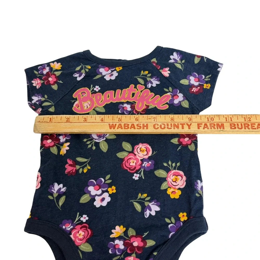Garanimals DDG Darlings Baby Girl 6-9M Floral Bodysuit Bee Polka Dot Top Lot 2pc